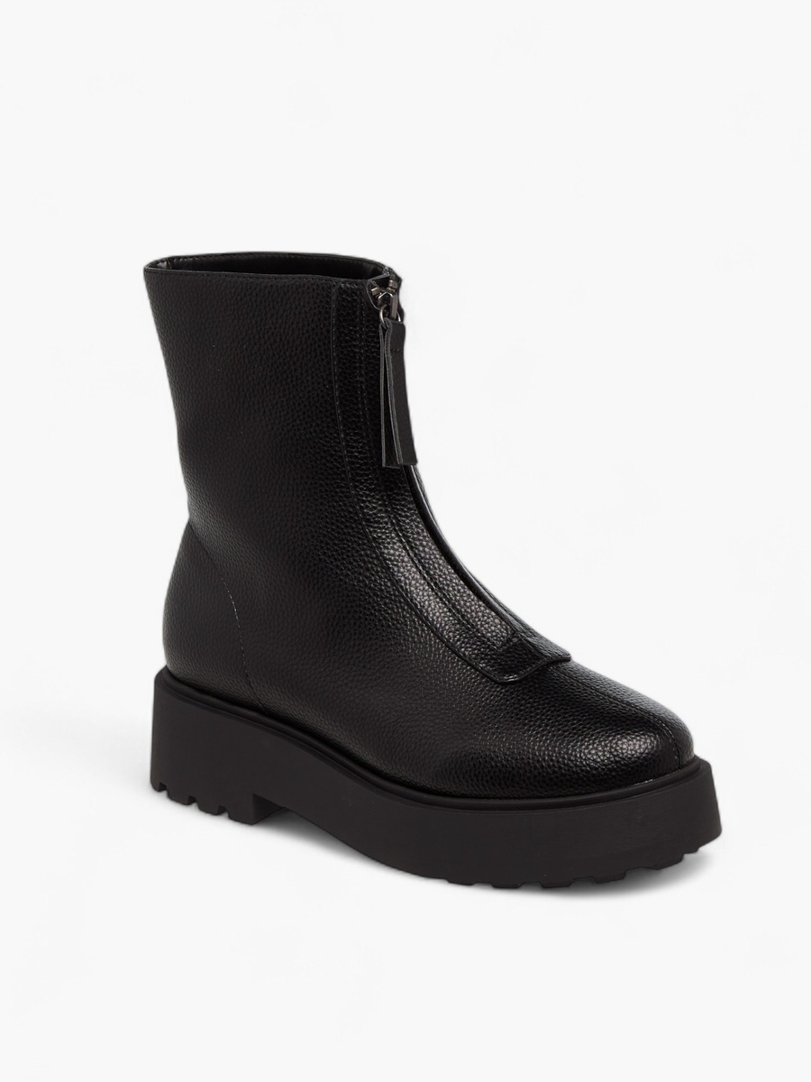 Women Textured Ankle Boots with Zip Closure