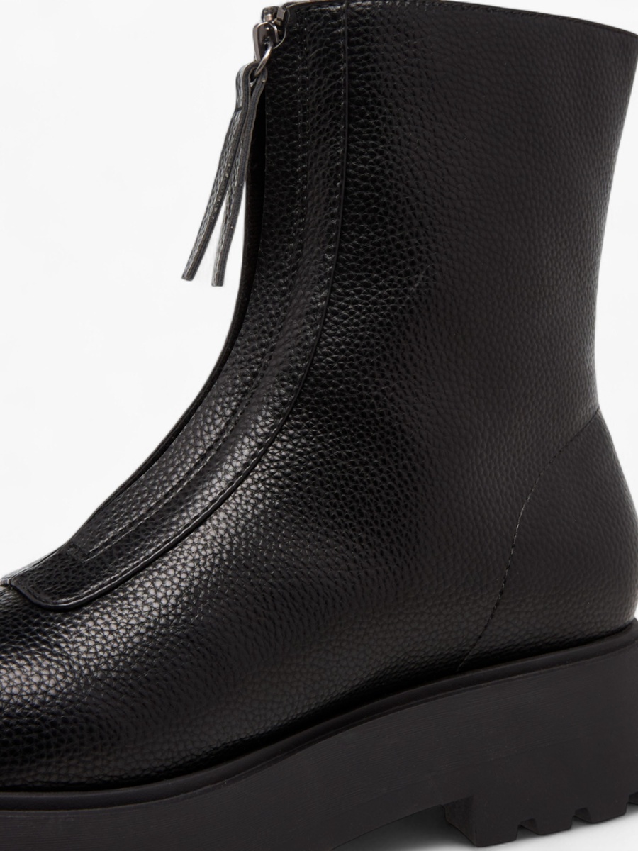 Women Textured Ankle Boots with Zip Closure