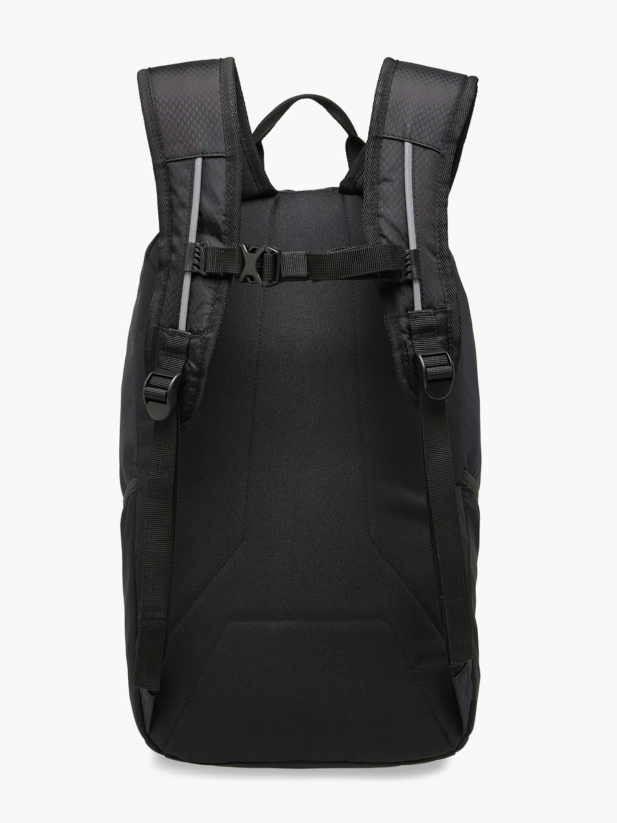 Logo Print Backpack with Adjustable Straps and Zip Closure - 16x46x27 cm