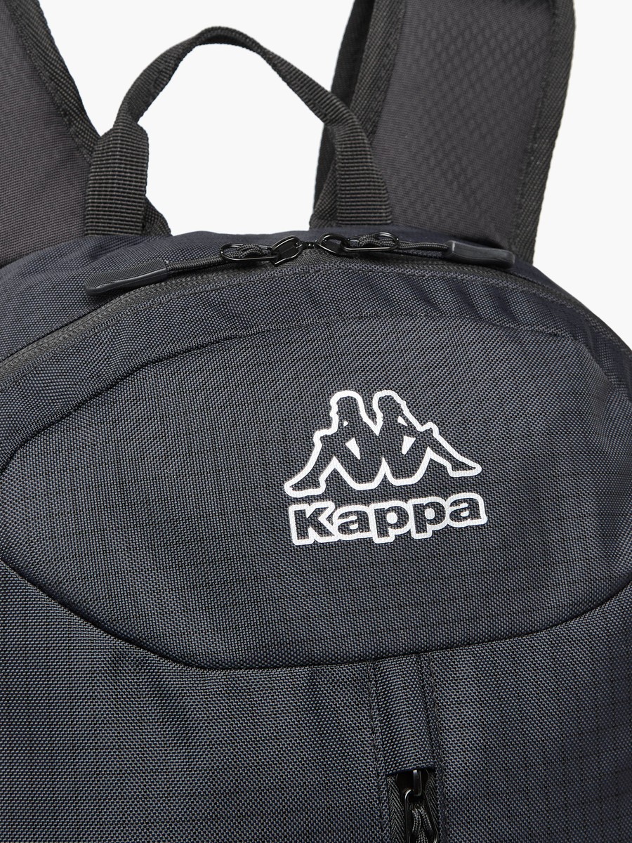 Logo Print Backpack with Adjustable Straps and Zip Closure - 16x46x27 cm