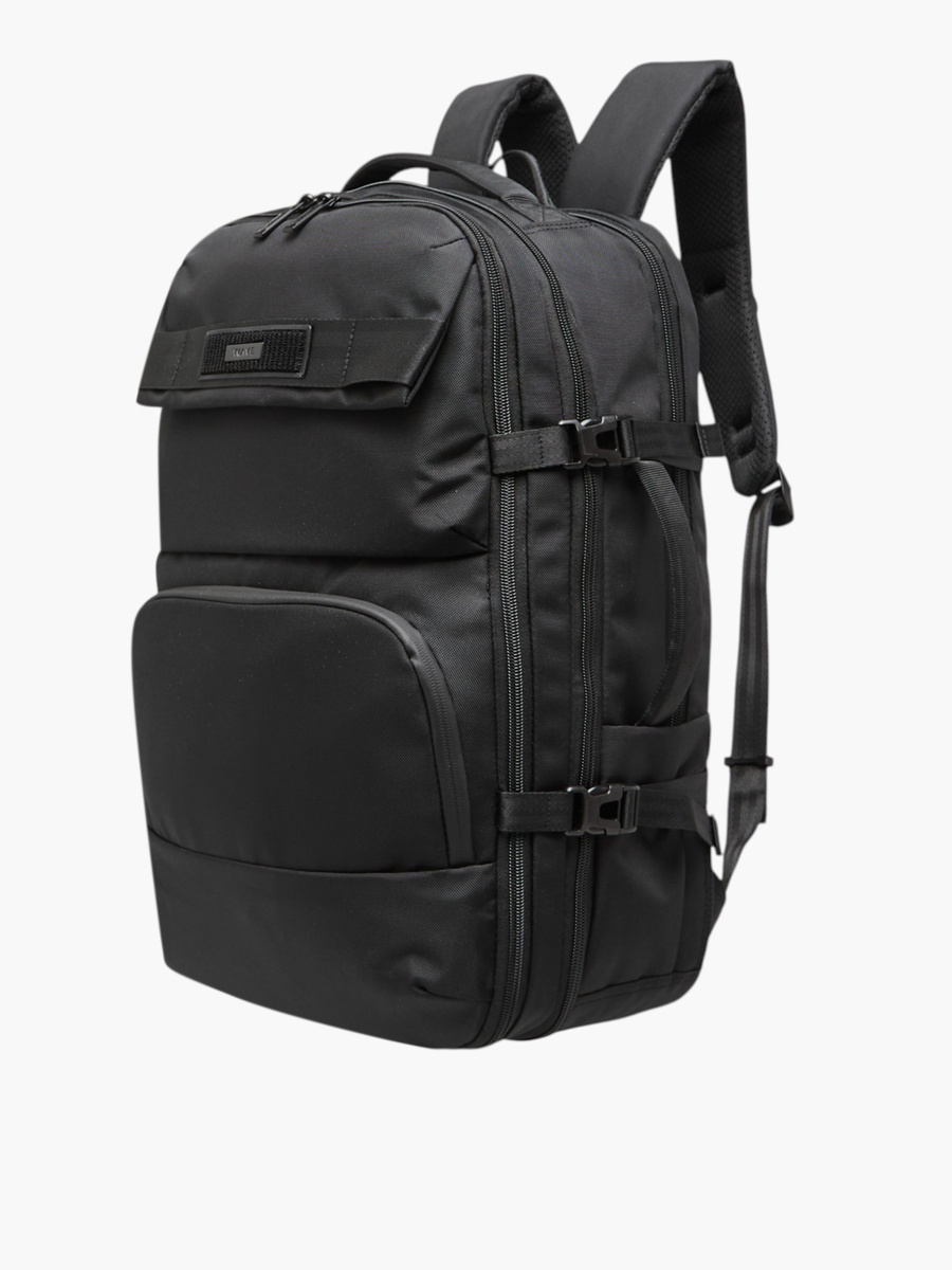 Solid Backpack with Adjustable Straps and Zip Closure