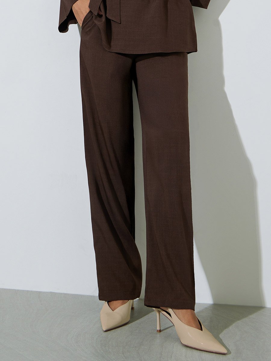 Women Longline Top and Wide Leg Pants Co-Ords