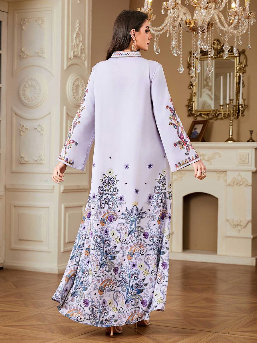 Women Floral Printed Embellished Jalabiya