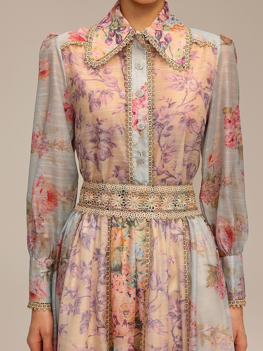 Women Floral Print Top and Maxi Skirt Co-Ords