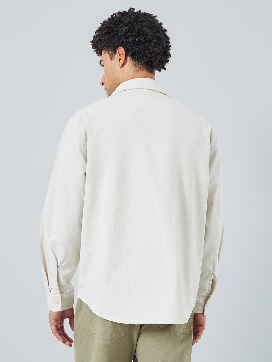 Men Relaxed Fit Linen Blend Shirt