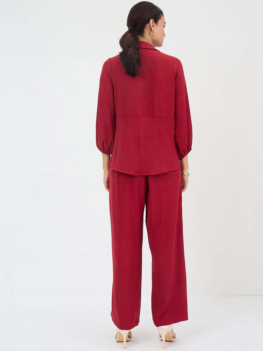 Women Front Twist Top and Trousers Co-Ords