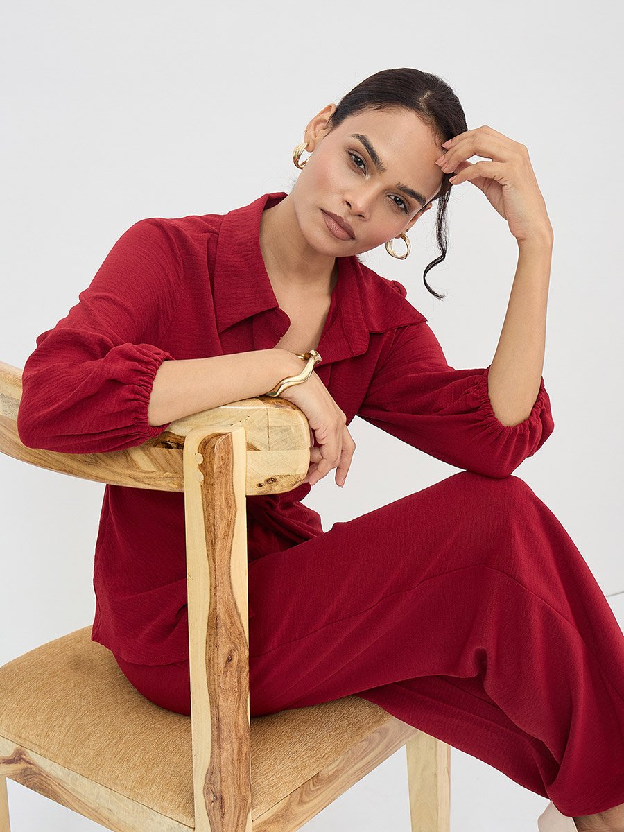 Women Front Twist Top and Trousers Co-Ords