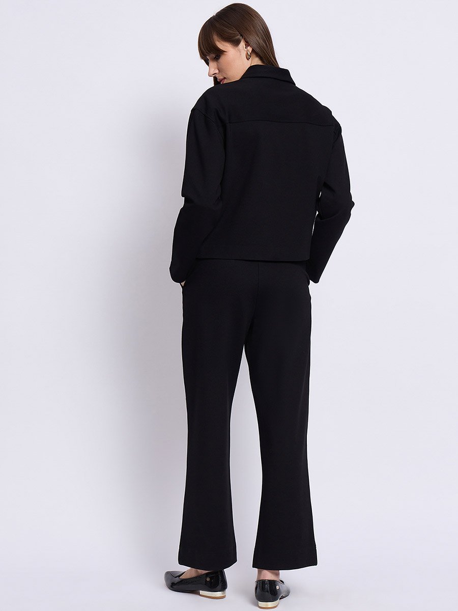 Women Black Relaxed Fit Jacket