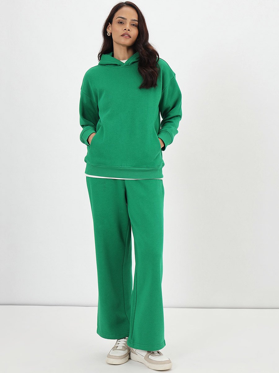 Bright Green Fleece Relaxed Fit Hoodie