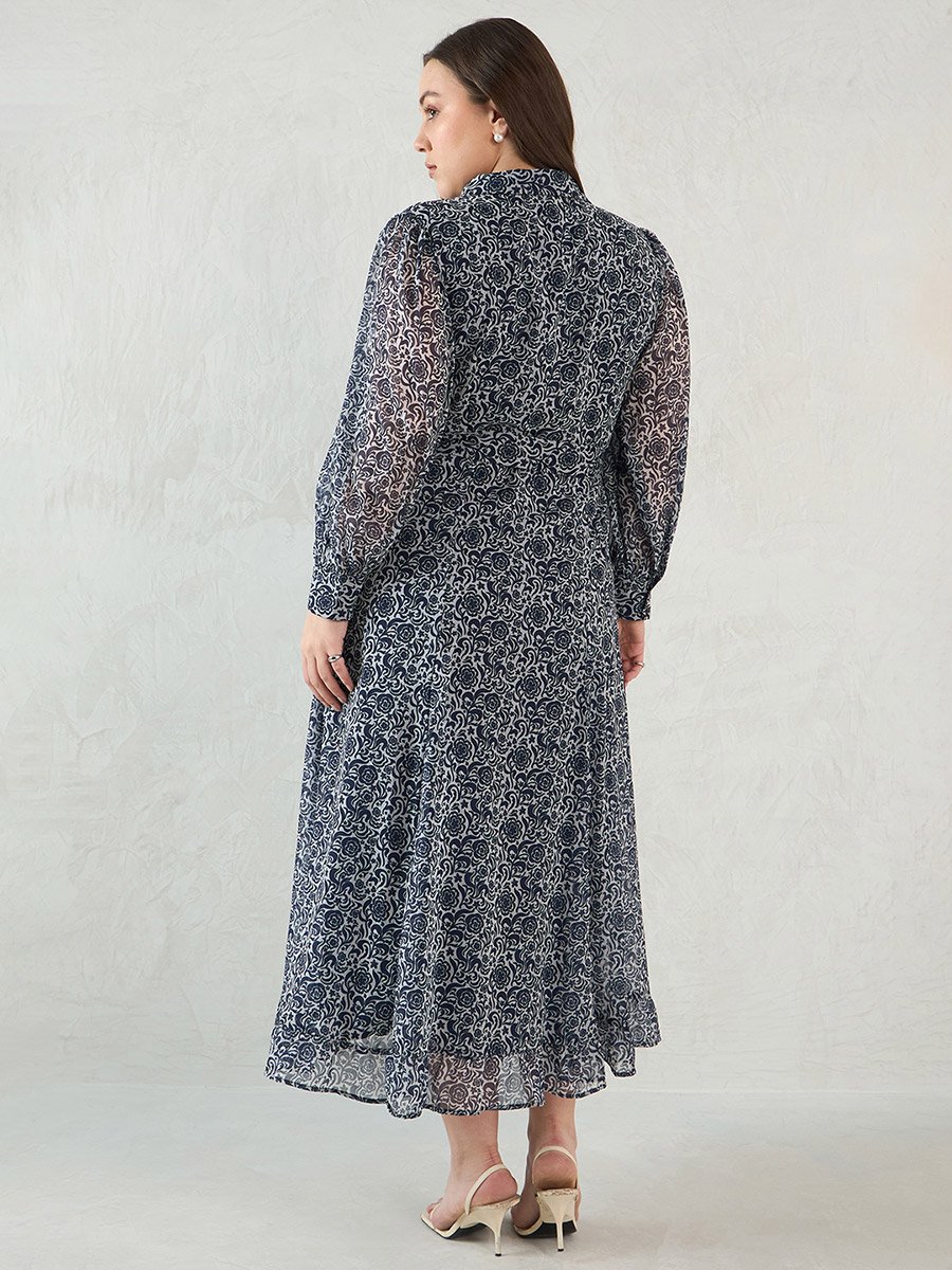 Plus Size Floral Printed Maxi Dress