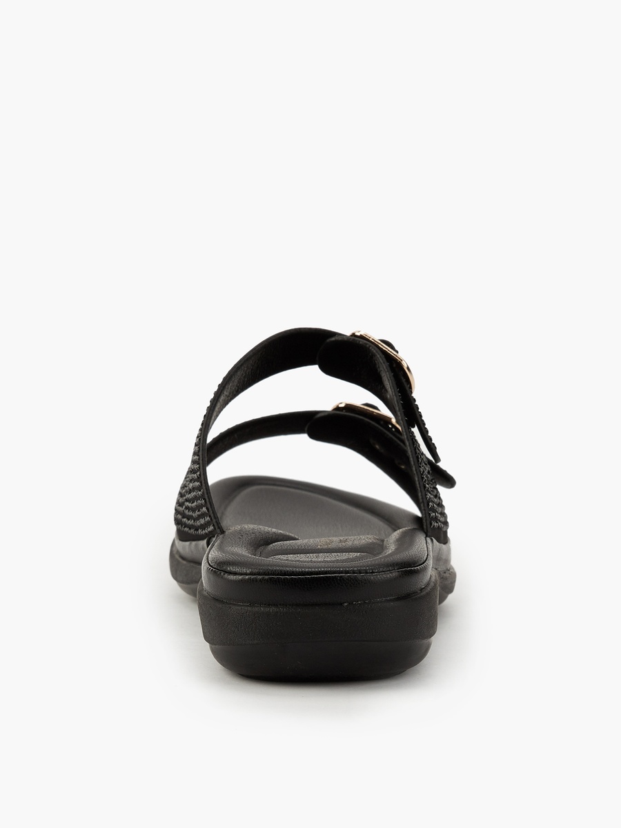 Embellished Buckle Detail Slip-On Sandals
