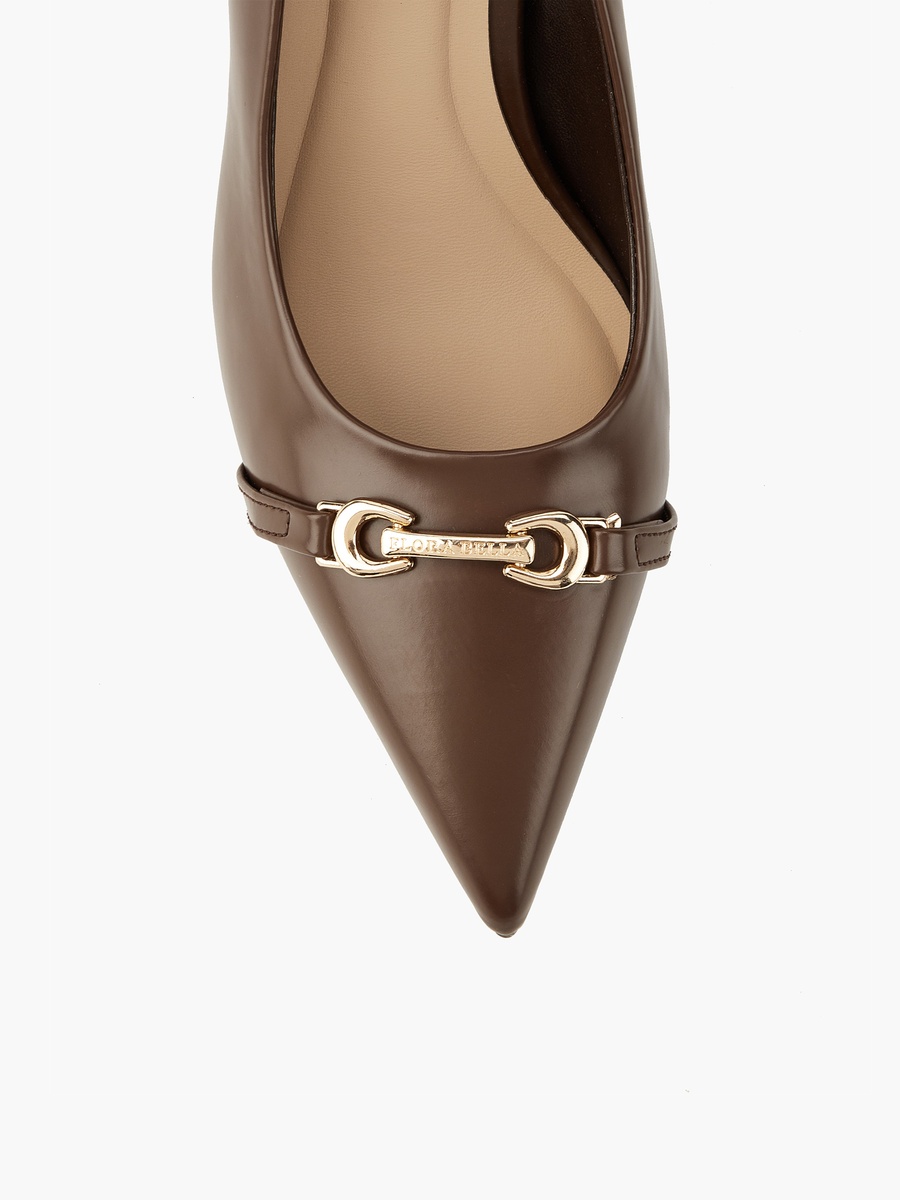 Metallic Accent Pointed Toe Pumps with Stiletto Heels