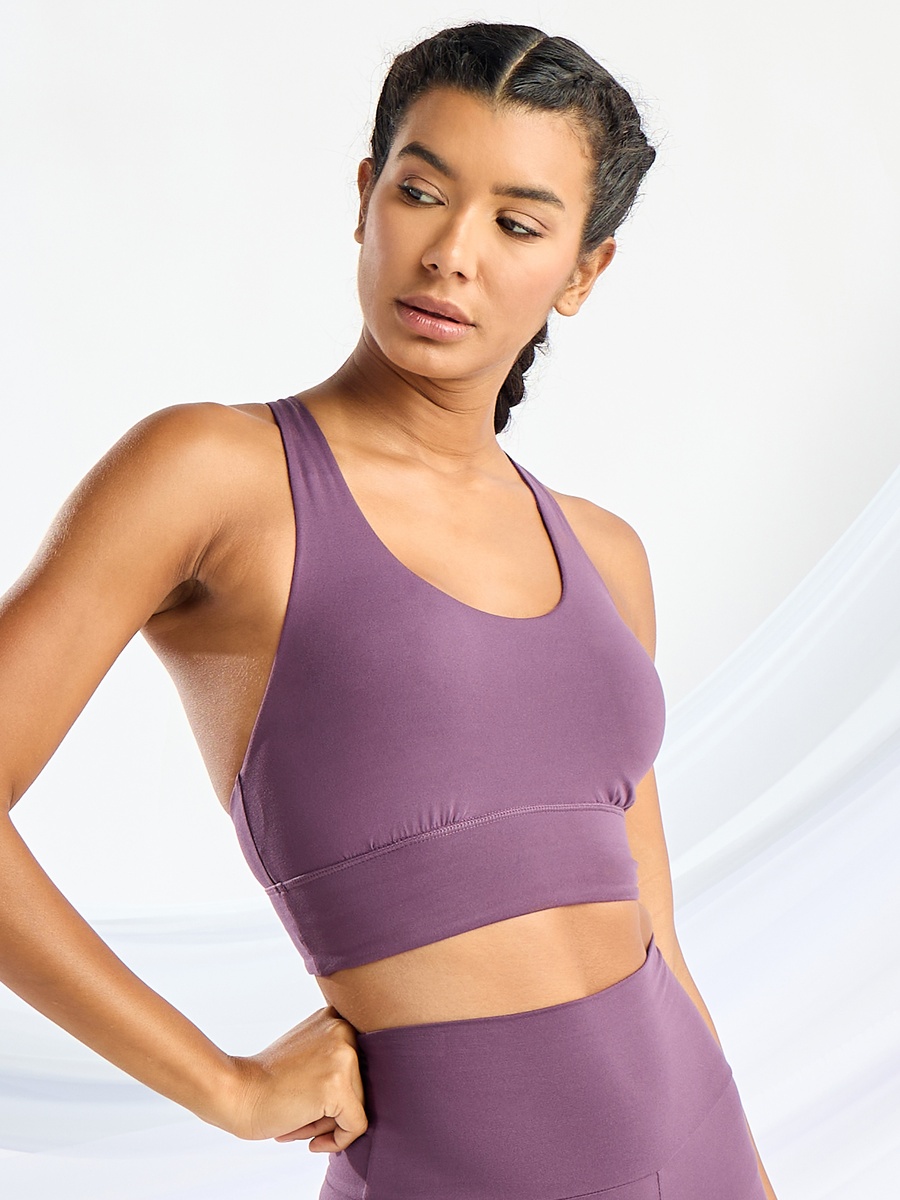 Plain Sports Bra with Crossback Straps