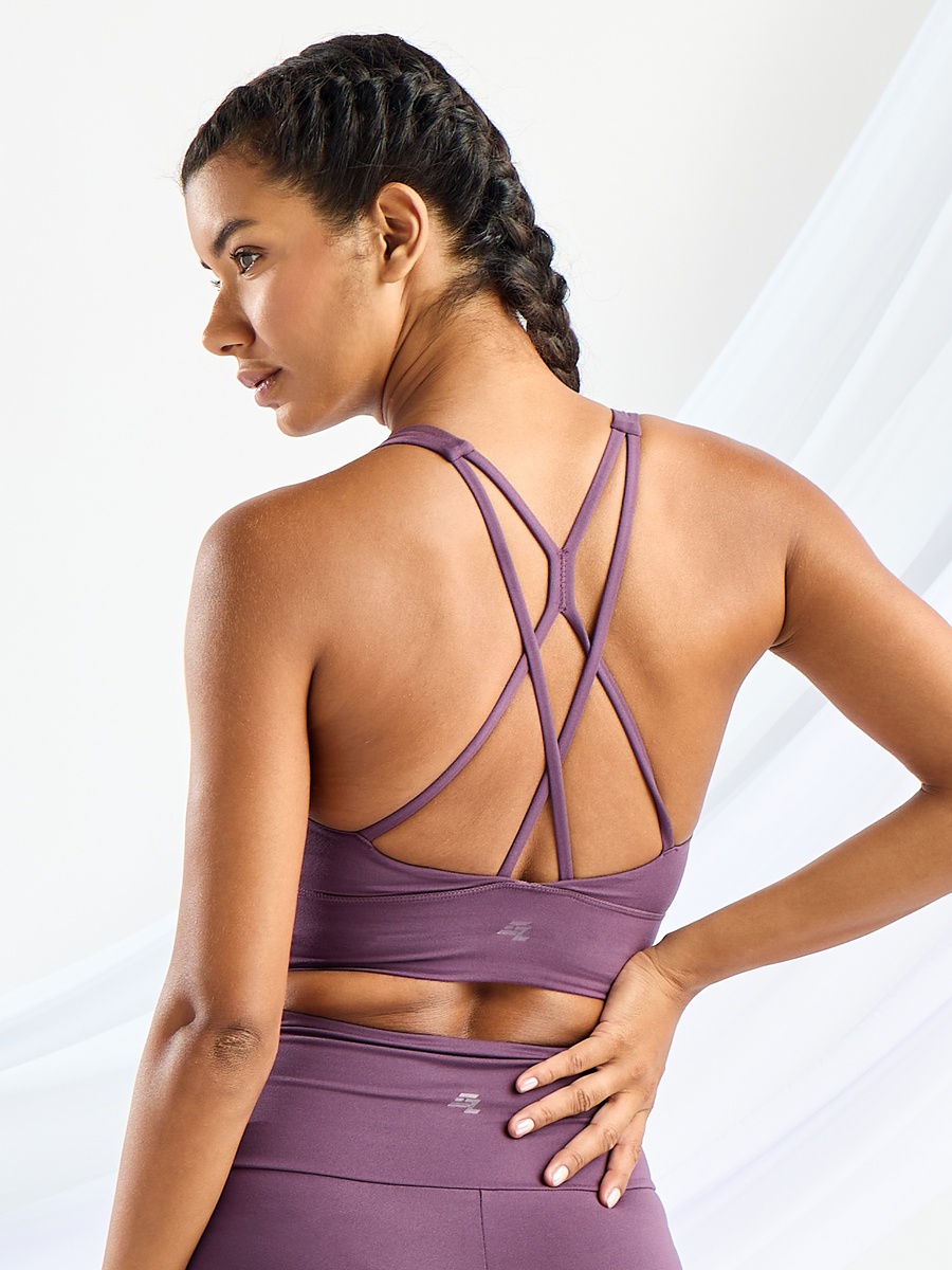Plain Sports Bra with Crossback Straps