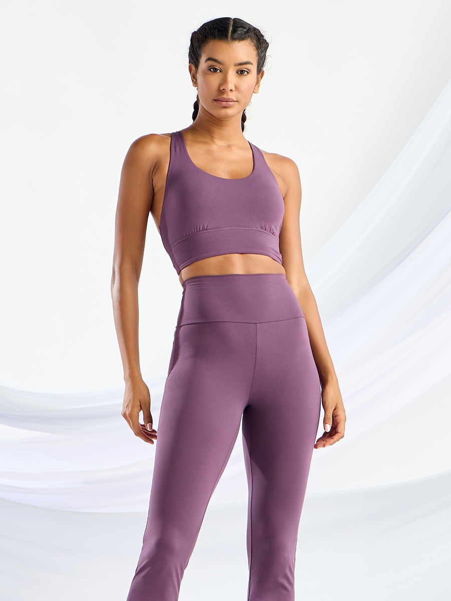 Plain Sports Bra with Crossback Straps