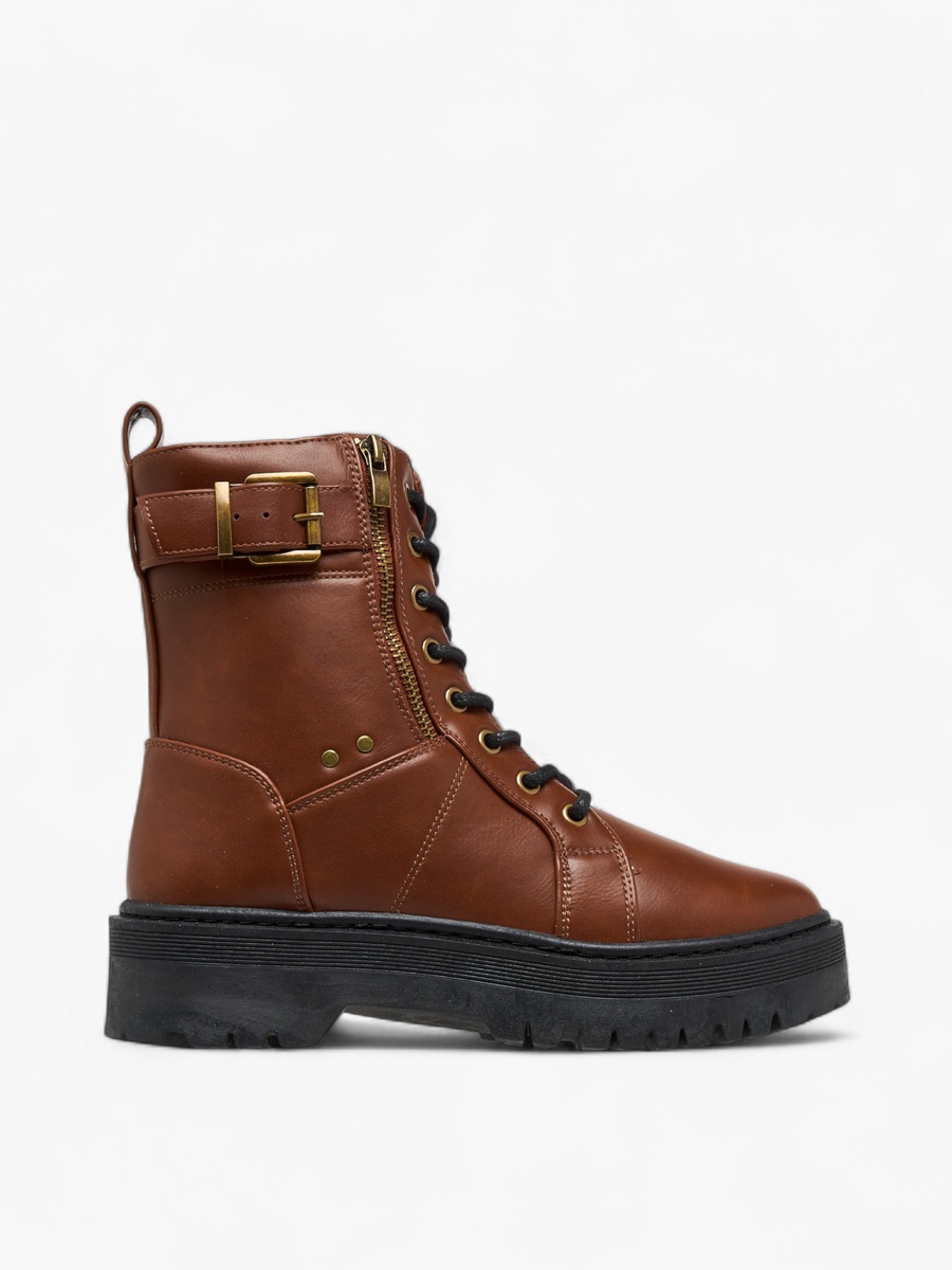 Panelled Ankle Boots with Zip Closure