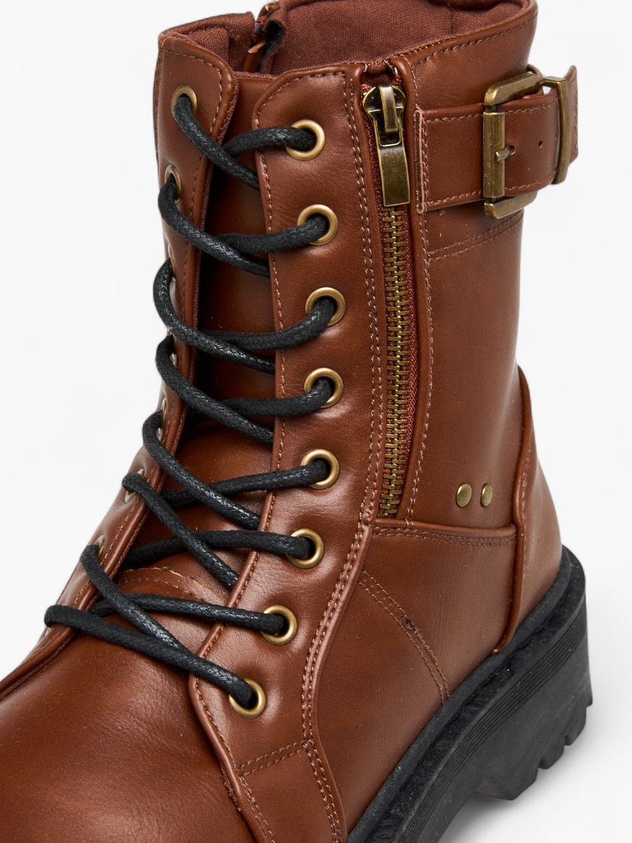 Panelled Ankle Boots with Zip Closure