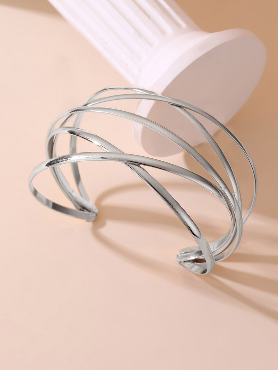 Silver Cuff Bangle Bracelet