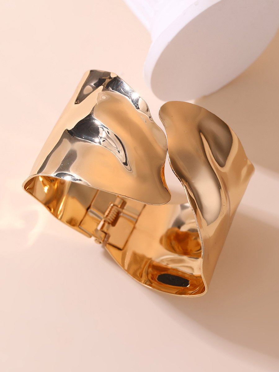 Gold Irregular Open Bangle