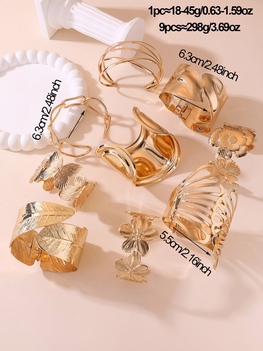 Gold Irregular Open Bangle