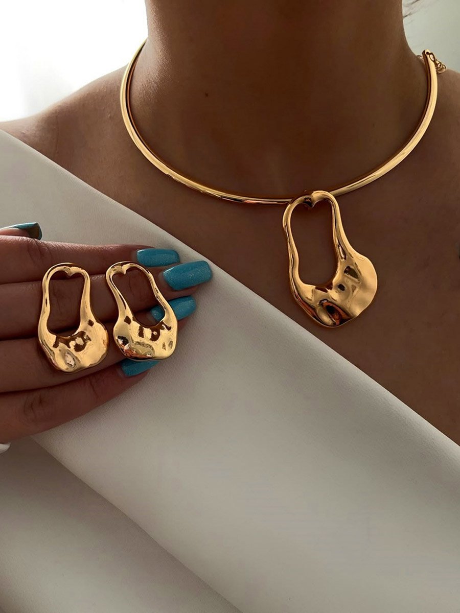 Gold Geometric Cut Out Earrings