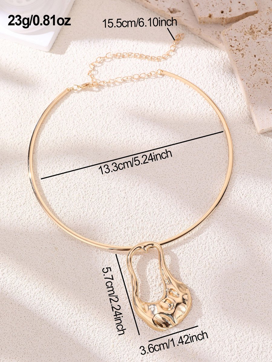 Gold Tone Statement Choker Necklace