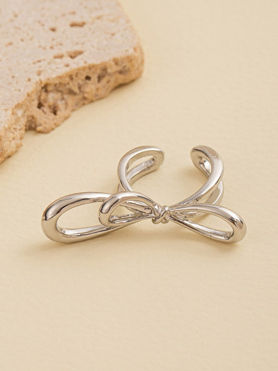 Silver Bow Open Ring