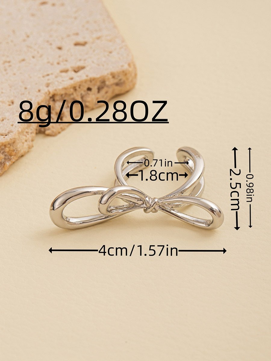 Silver Bow Open Ring