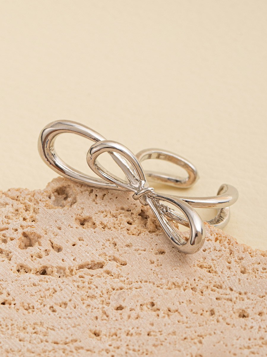 Silver Bow Open Ring