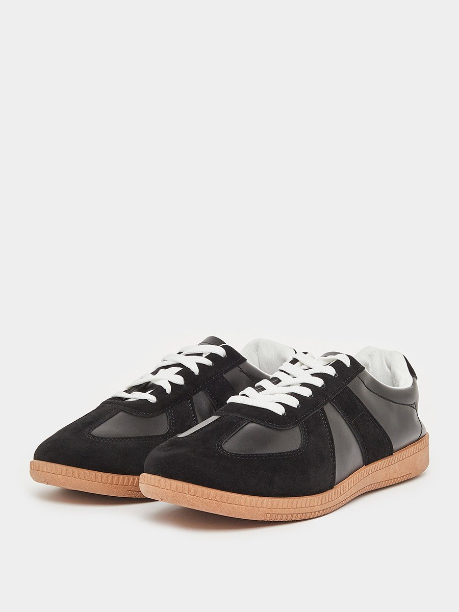 Faux Suede Paneled Sneakers