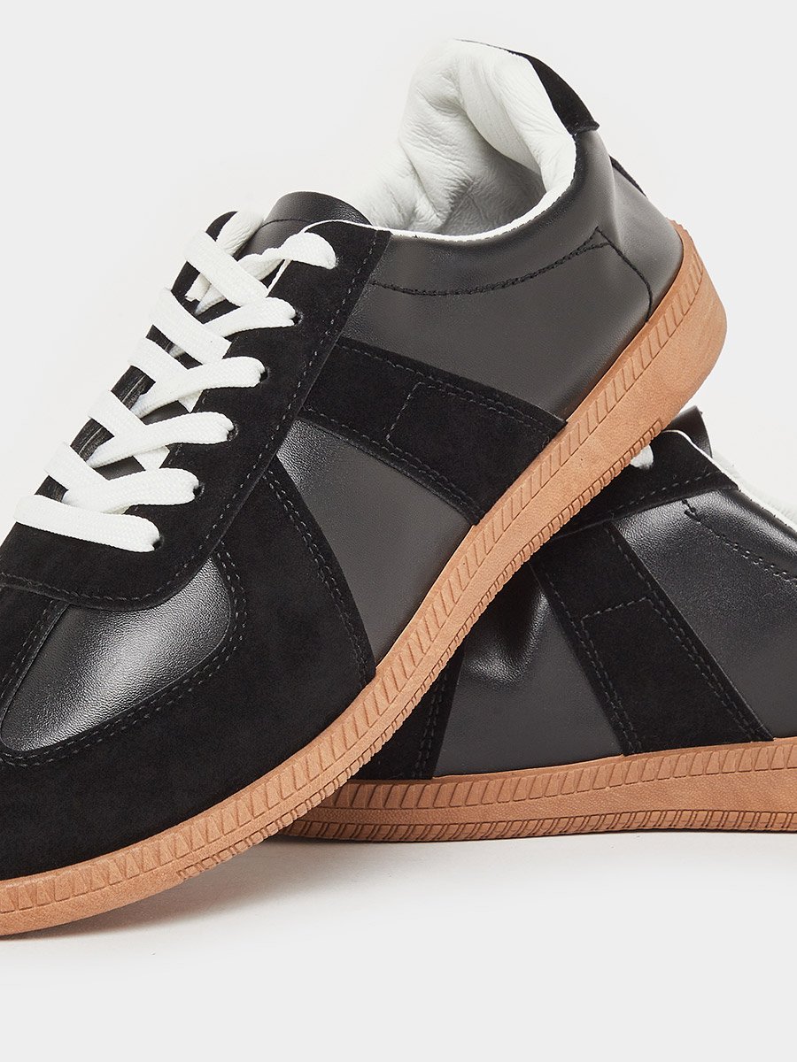 Faux Suede Paneled Sneakers