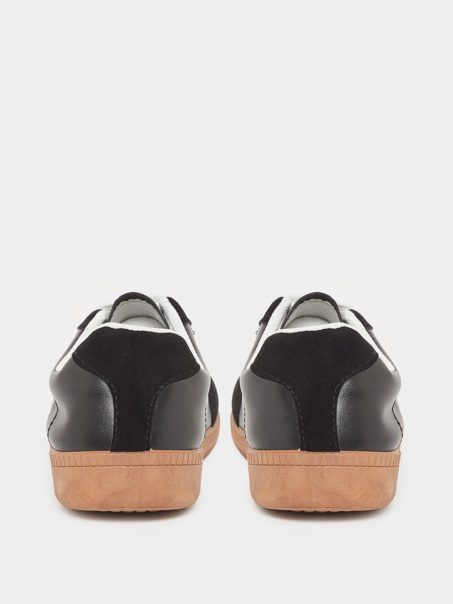 Faux Suede Paneled Sneakers