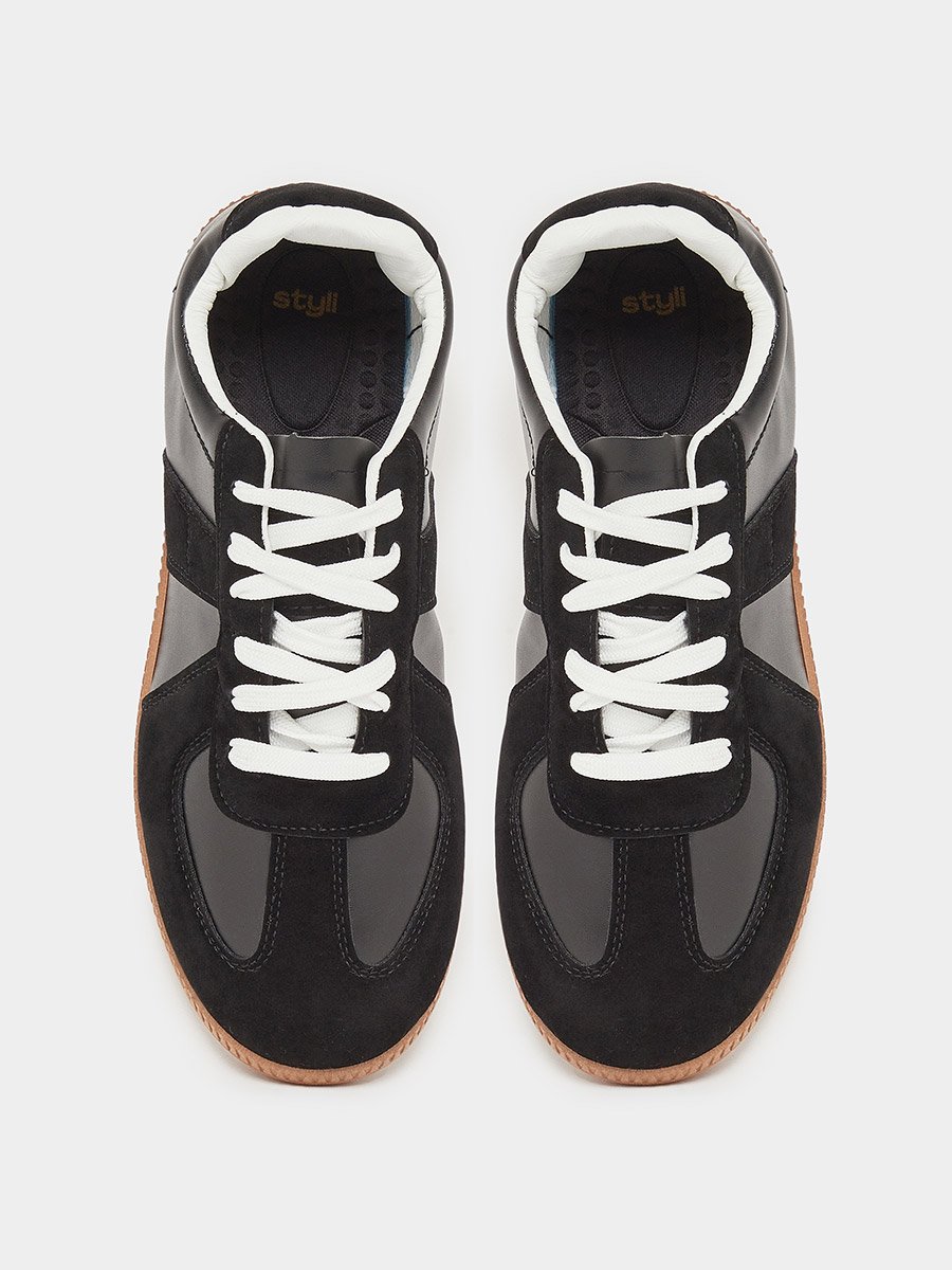 Faux Suede Paneled Sneakers