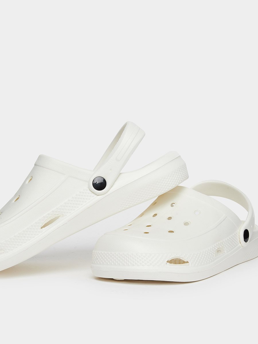 Men White Slip-On Clogs