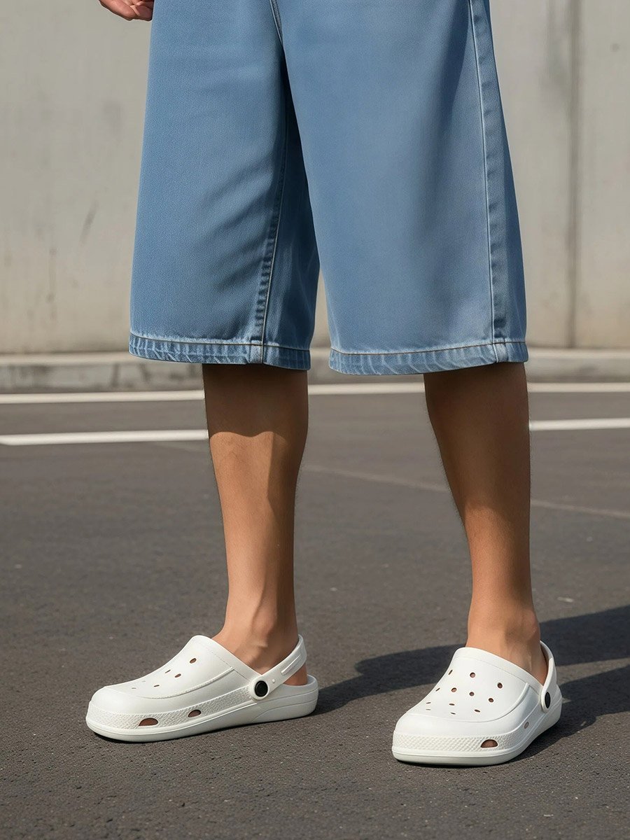 Men White Slip-On Clogs