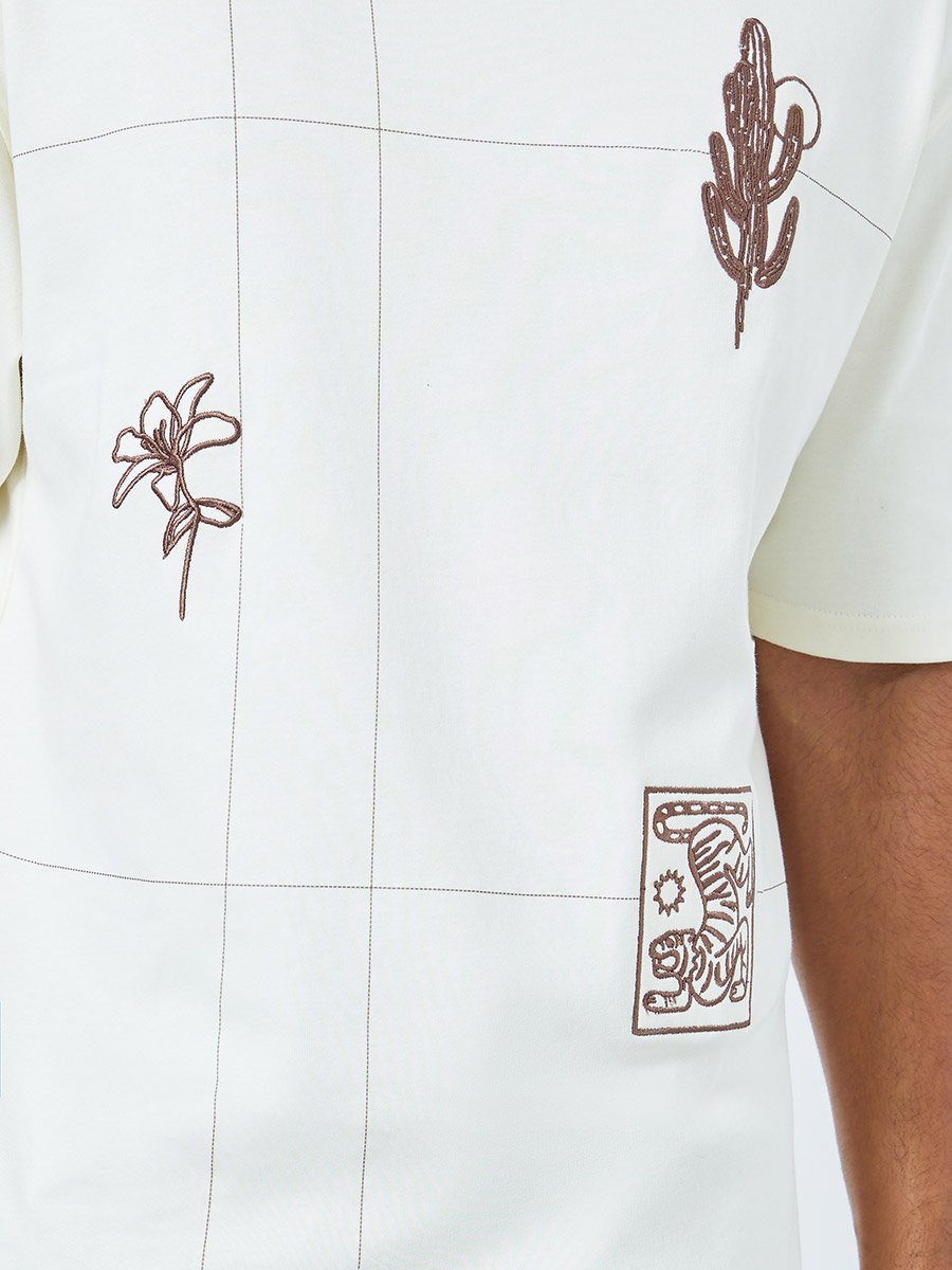 Men Embroidered Oversized T-Shirt