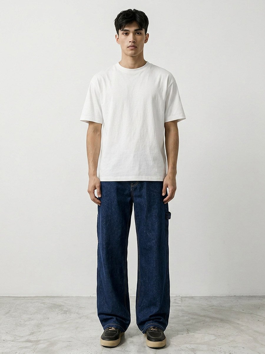 Men Mid-Rise Carpenter Baggy Jeans
