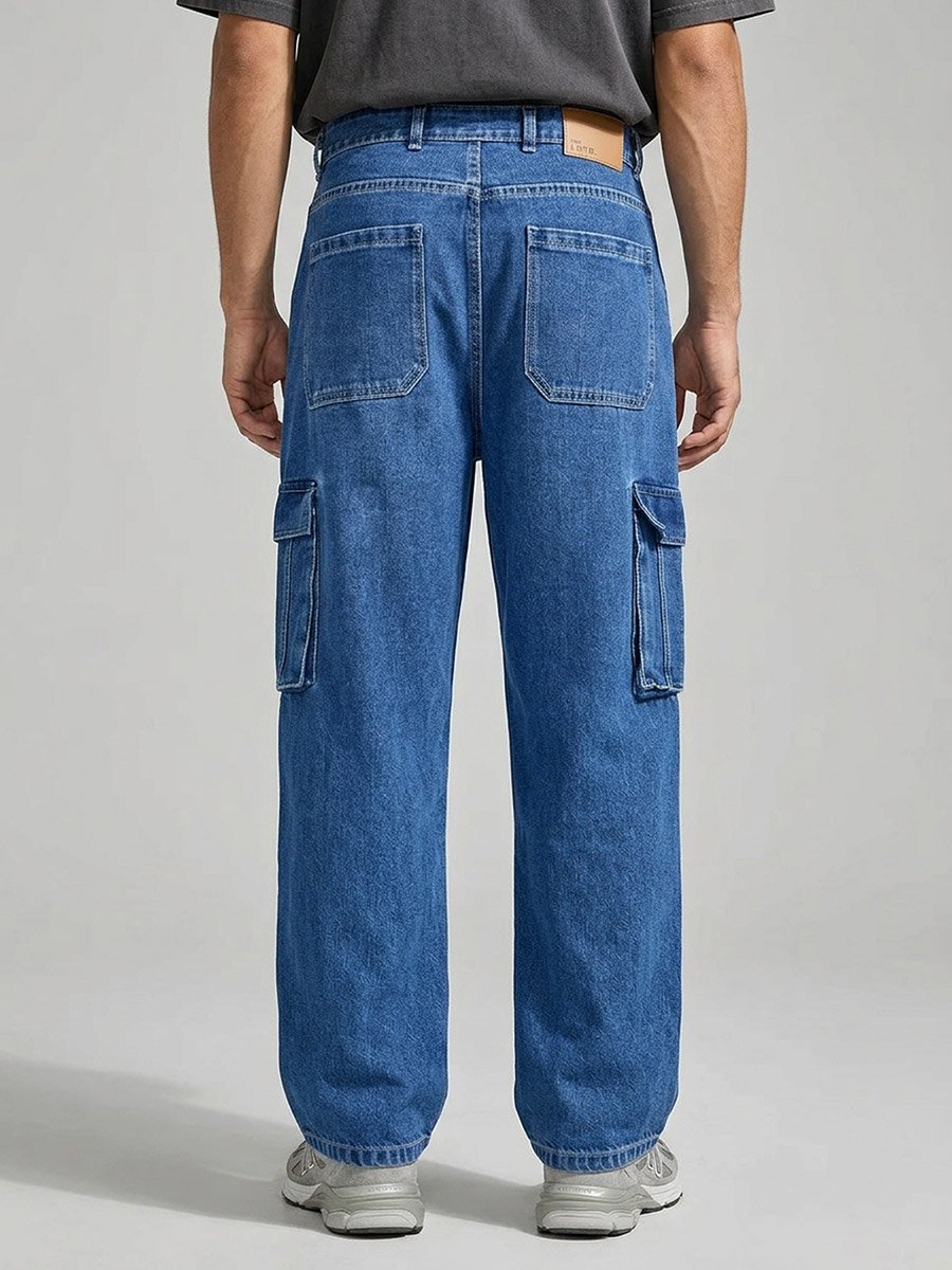 Men Baggy Cargo Jeans with Pockets