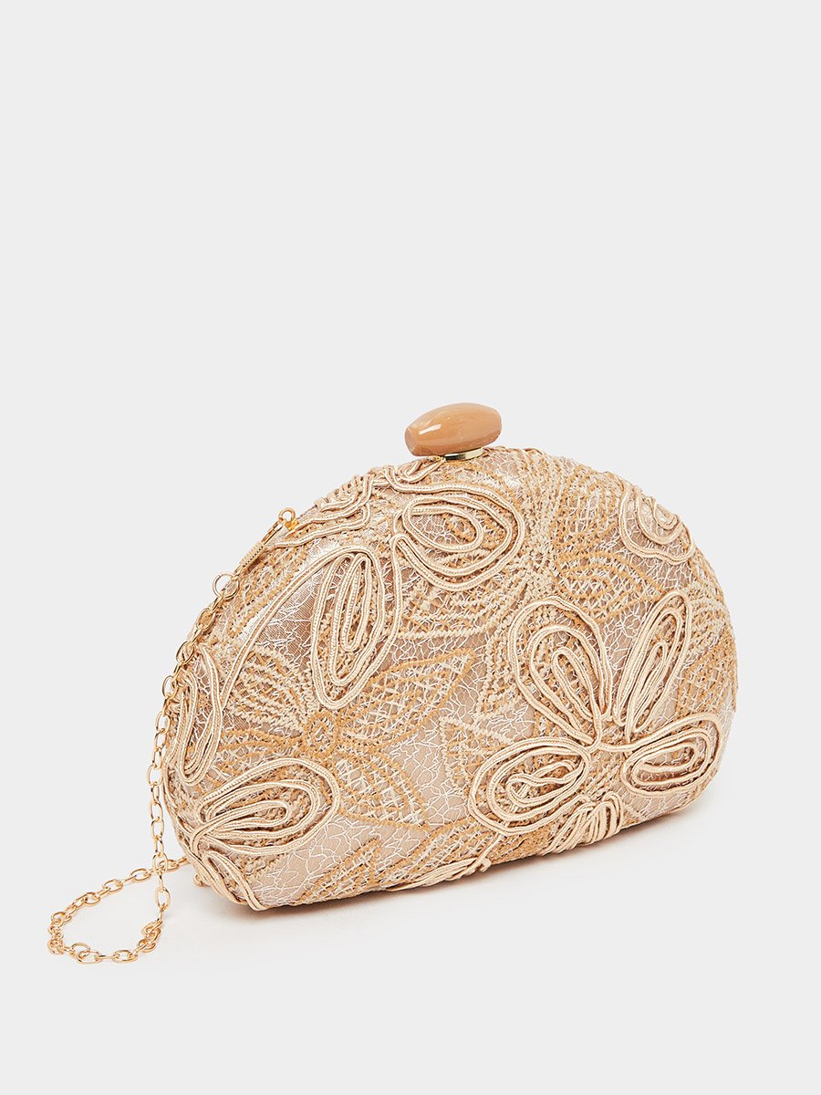 Gold Embroidered Clutch