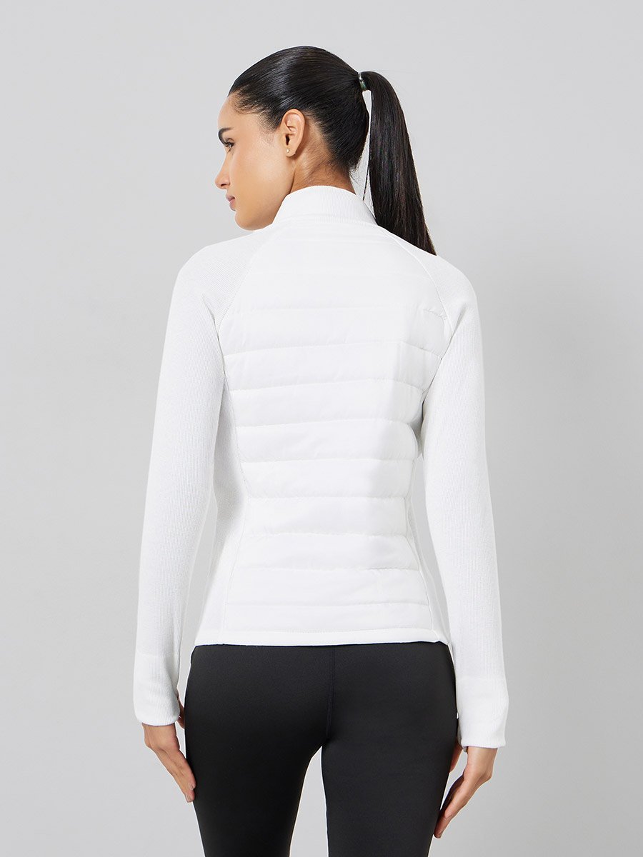 Solid Long Sleeve Thumbhole Detail Padded Jacket
