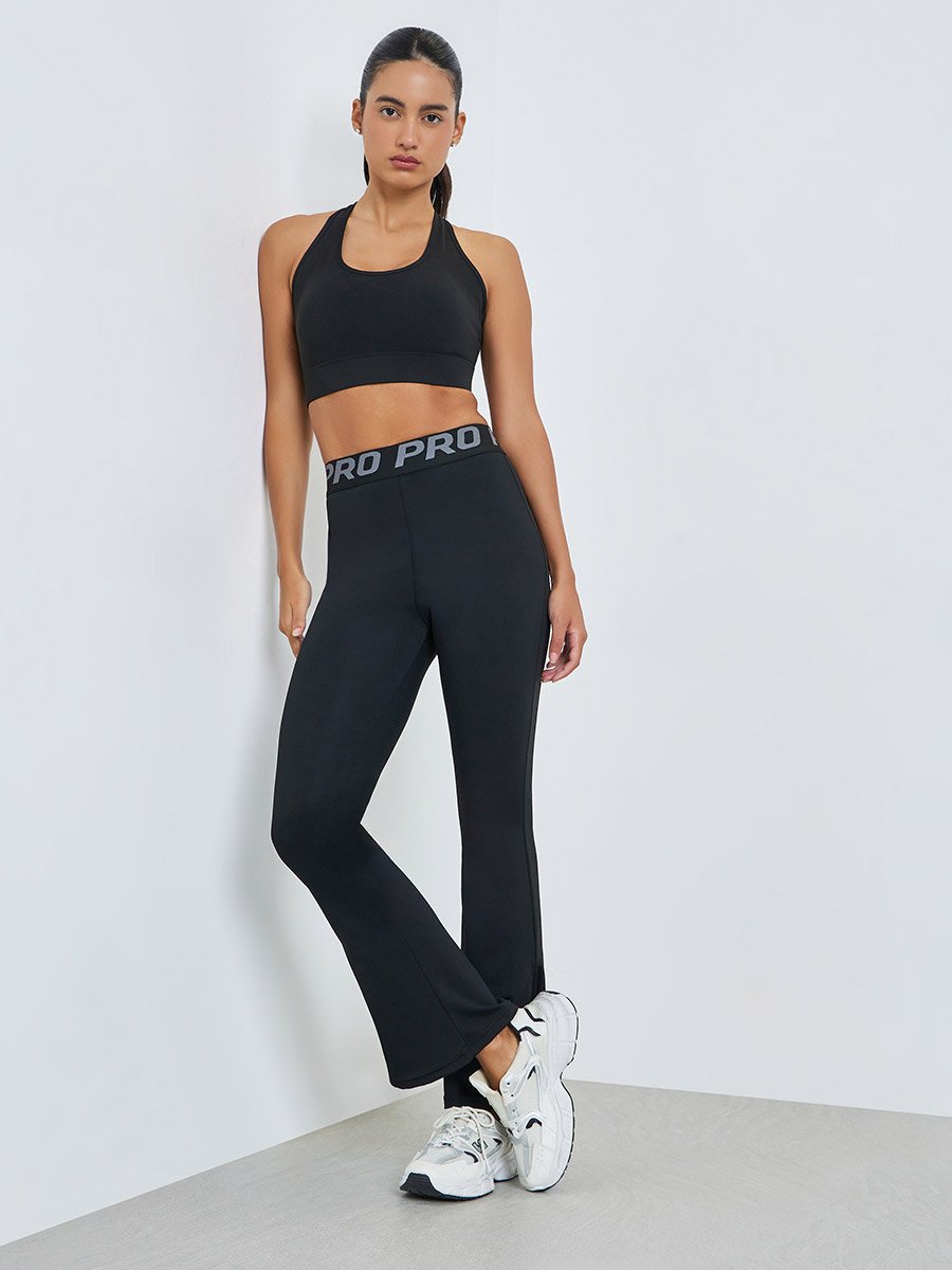Black Multi Back Strap Hook and Eye Sports Bra - Medium Support