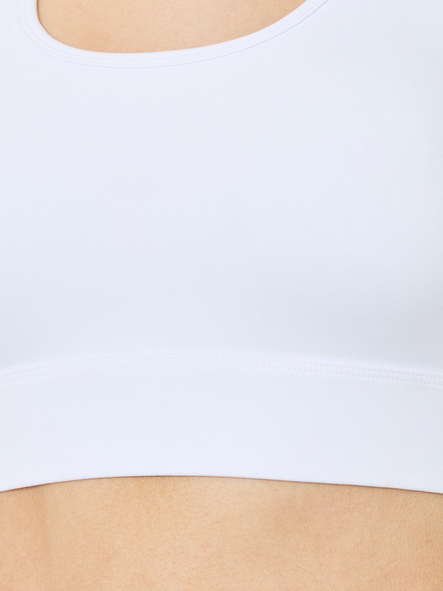 White Multi Back Strap Hook and Eye Sports Bra - Medium Support