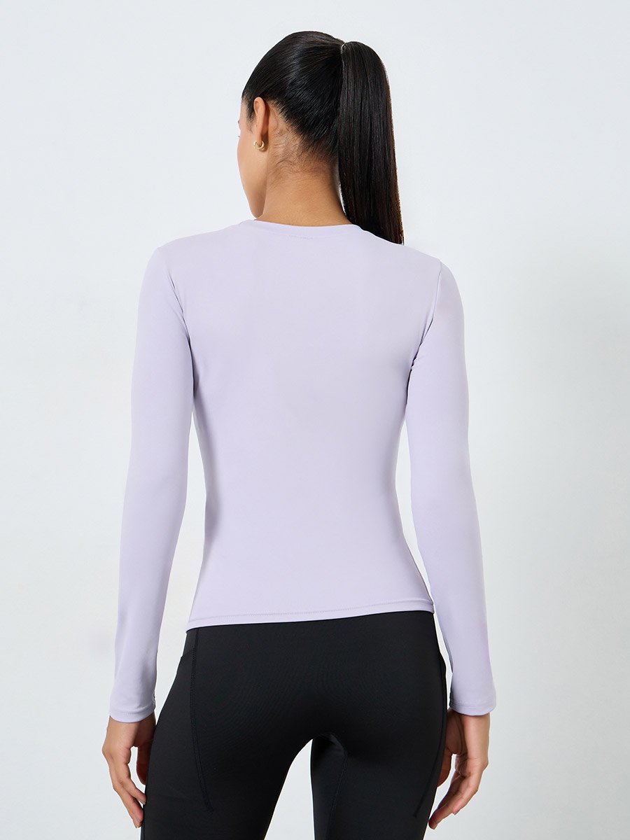 Round Neck Fitted Long Sleeve Top