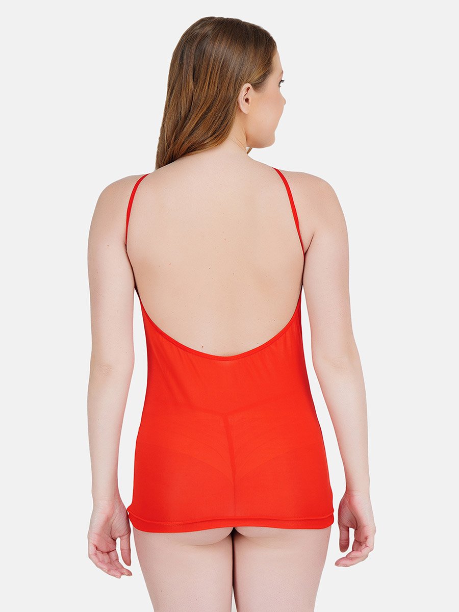 Women Sheer Orange Lingerie Set