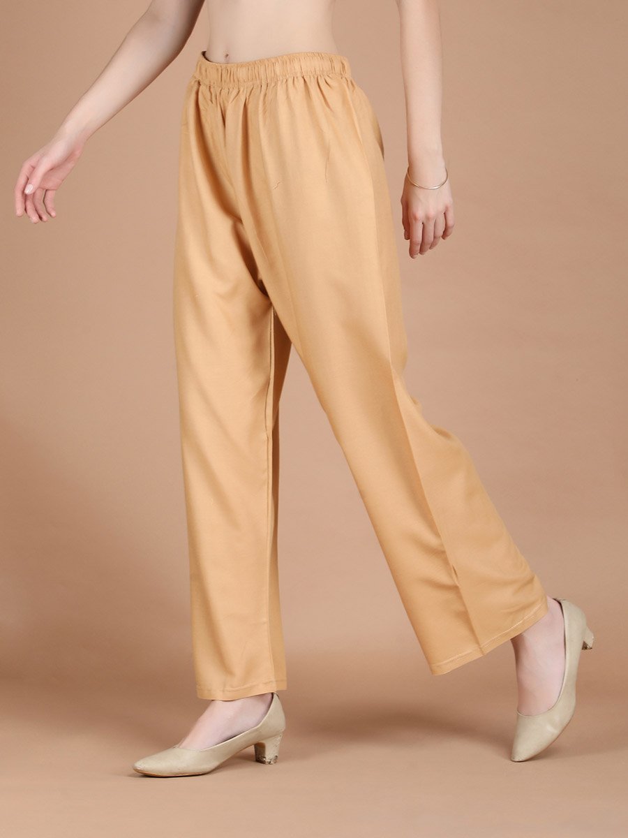 Women Luxe Premium  Soid Regular Wide Leg Ethnic Palazzos