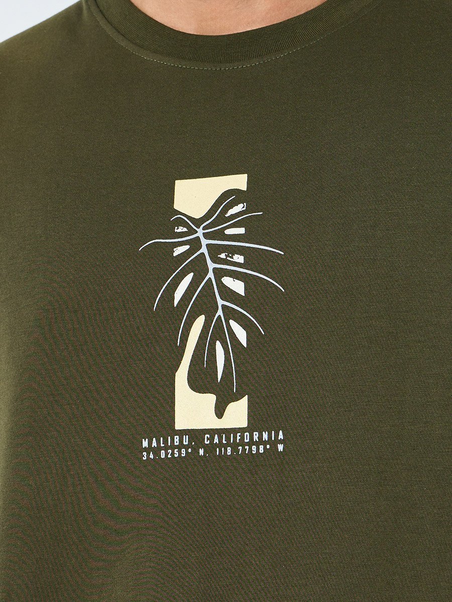 Men Green Graphic Print Oversized T-Shirt