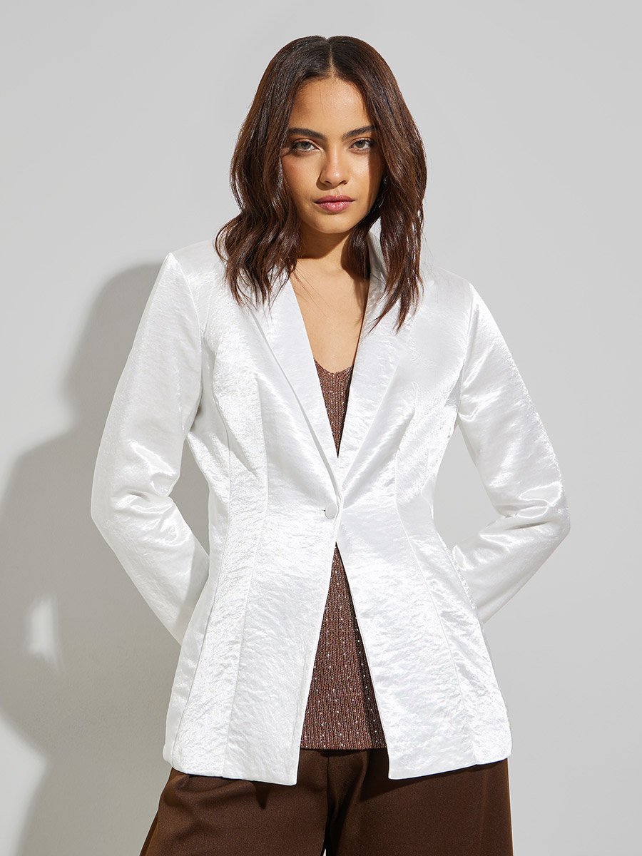 Off White Satin Blazer