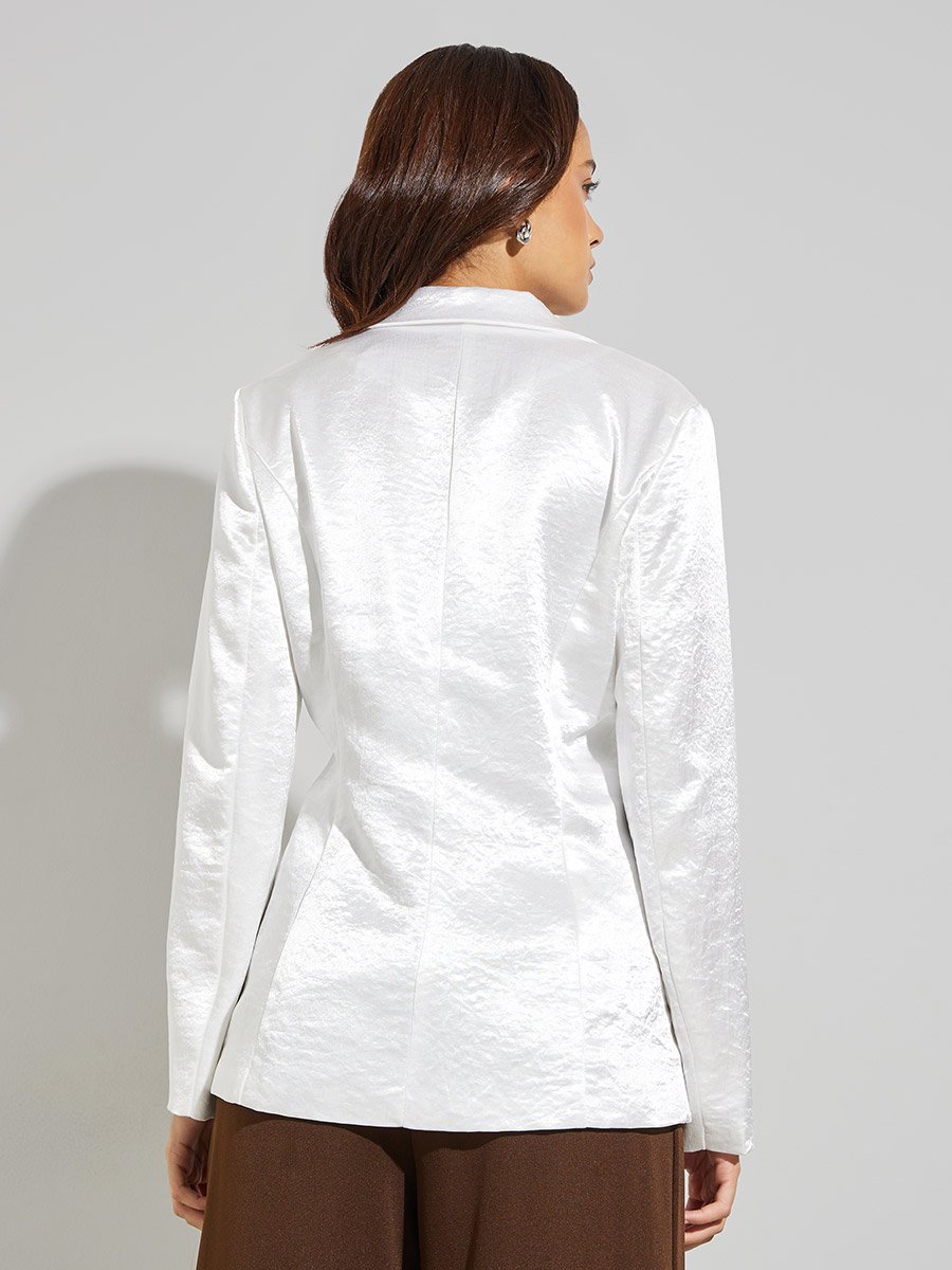 Off White Satin Blazer