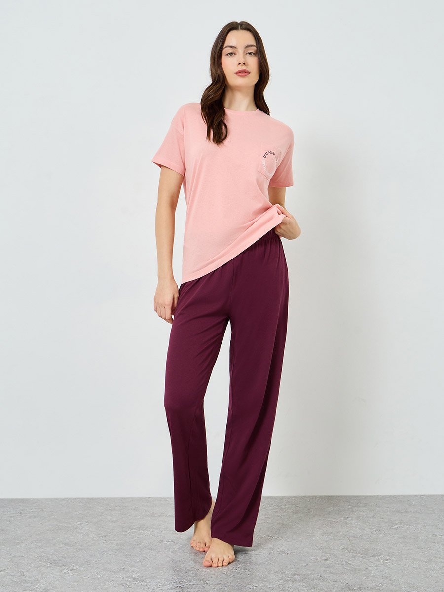 Women Dreamers Pocket Print Top and Pyjama Set