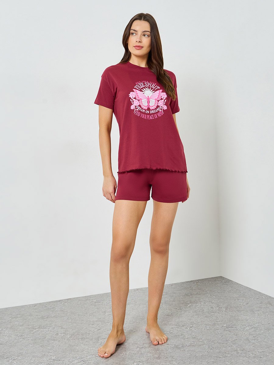 Self Love Butterfly Print Top and Shorts Set